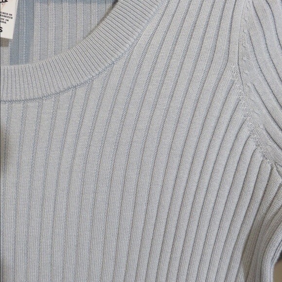 Athleta Sweater Blue Lincoln Park Ribbed Scoop Neck Glacial Womens Small Knit - Picture 9 of 10